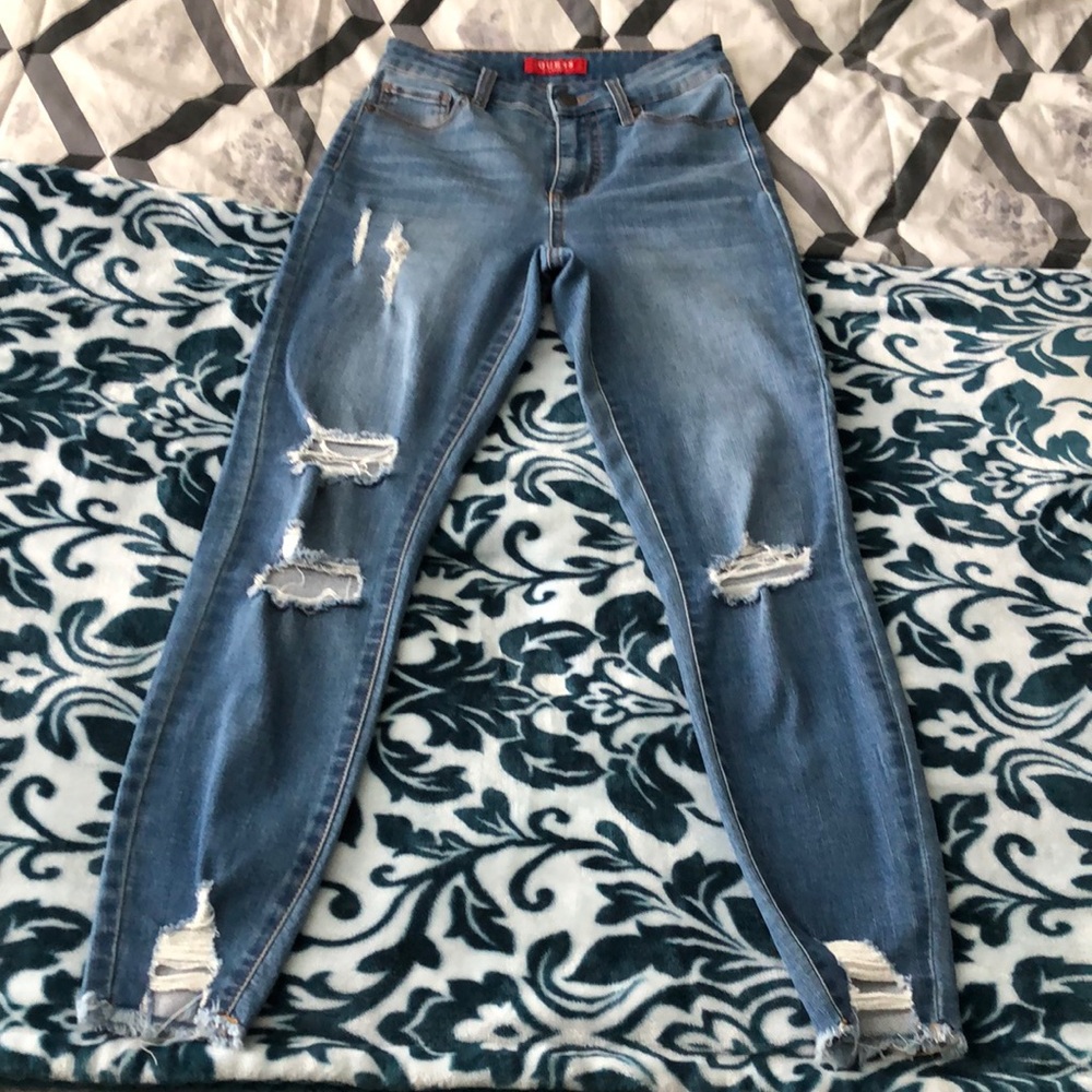 Guess Destroyed High Waisted Jeans